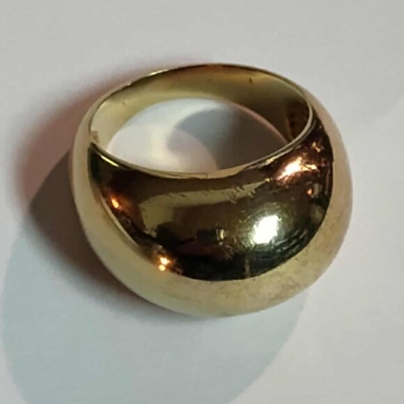 MODA AL MASSIMO(R) 18K YELLOW GOLD OVER BRONZE POLISHED DOME RING - size 7 - Picture 11 of 12
